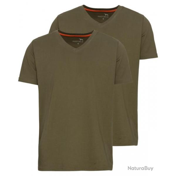 Pack de deux T-Shirts V-Neck (Couleur: Olive, Taille: M)