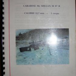 Carabine MAC MILLAN M87 R le livre d'emploi Fusil de TE de l'armée française