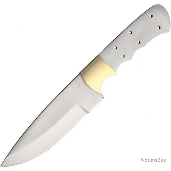 BL134 Lot de 2 Lames A Customiser le Manche Couteau de Chasse Acier Inox Garde Laiton