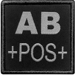 Patch Groupe sanguin - Tissu Noir AB Positif