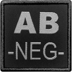 Patch Groupe sanguin - Tissu Noir AB Négatif