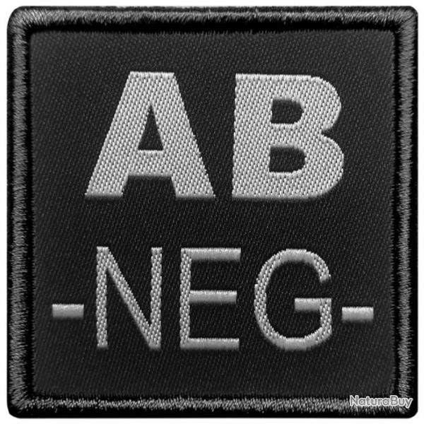 Patch Groupe sanguin - Tissu Noir AB Ngatif