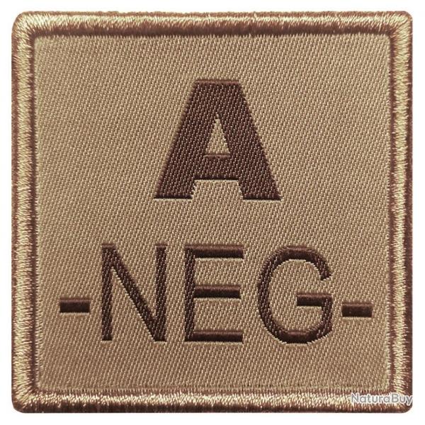 Patch Groupe sanguin - Tissu Tan A Ngatif