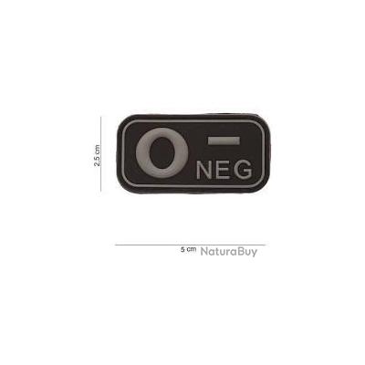 Patch PVC Groupe Sanguin O+ Positif Noir - Dimensions 2,5x5 Cm, Avec Velcro, Pour Veste, Sac, Trousse De Secours - 5