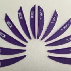 Lot de 12 Plumes Plastique (Vanes) Bohning Air 2 (5.08Cm) Compound Violet