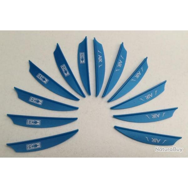 Lot de 12 Plumes Plastique (Vanes) Bohning Air 2 (5.08Cm) Compound Satin Bleu