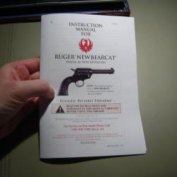 manuel mode d'emploi pour RUGER NEW BEARCAT single action revolvers