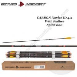 SKYLON ARCHERY Flèche Carbone Novice ID 4.2 empennée avec des plumes naturelles 800