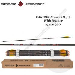 SKYLON ARCHERY Flèche Carbone Novice ID 4.2 empennée avec des plumes naturelles 900