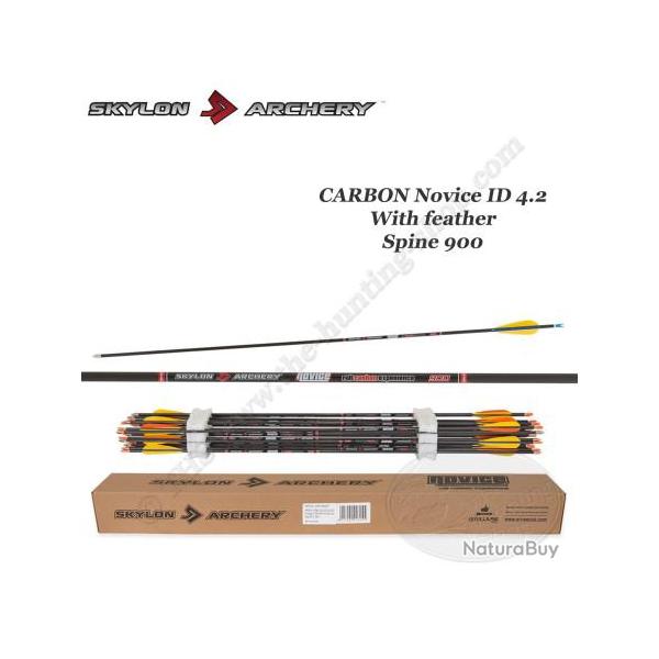 SKYLON ARCHERY Flche Carbone Novice ID 4.2 empenne avec des plumes naturelles 900