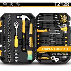 Boite a Outils Qualite Pro en Malette pour la Maison Voiture Bricolage, Modele: KIT 128PCS