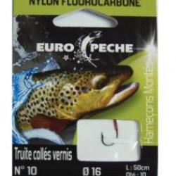 HAMECONS MONTES FLUOROCARBONE TRUITE COLLES VERNIS  TAILLE10    0.16MM