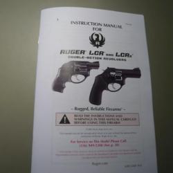 manuel mode d'emploi notice pour RUGER LCR et LCRx double action