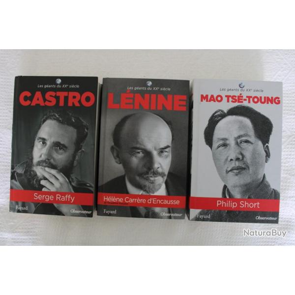 Lot 3 ouvrages Lnine, Mao, Castro