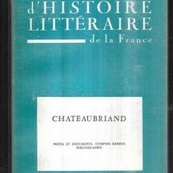 revue d'histoire littéraire de la france chateaubriand 1968