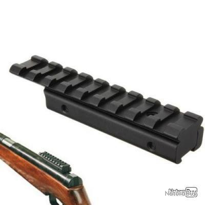 Adaptateur Rail Picatinny/Weaver 20mm - Pour Fusil à Double Tube - Montage Queue D'aronde - Aluminium Noir