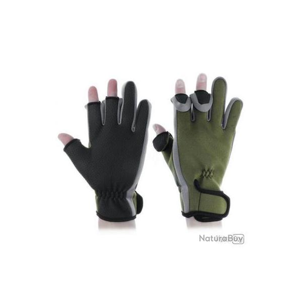 trois doigts coupe gants antidrapants noprne VERT - LIVRAISON GRATUITE !!