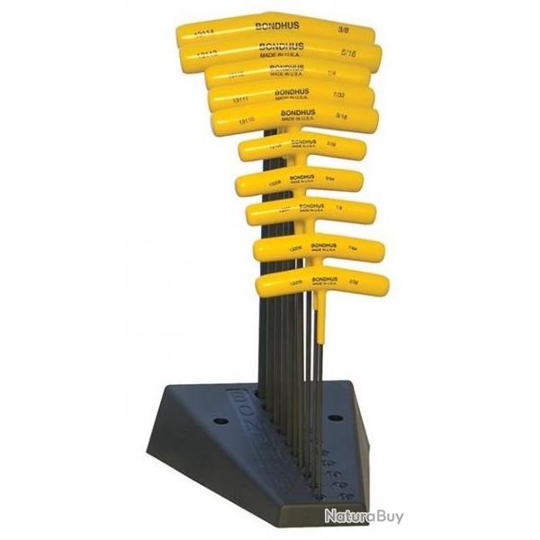 BONDHUS Cls Allen US 3/32"-3/8" avec support