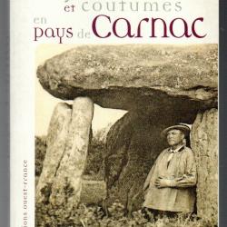 contes légendes et coutumes en pays de carnac de zacharie le rouzic et france thieblemont
