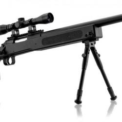 Pack sniper Airsoft  M40 A3 ressort 1. 9j + bi-pied + lunette 4x32