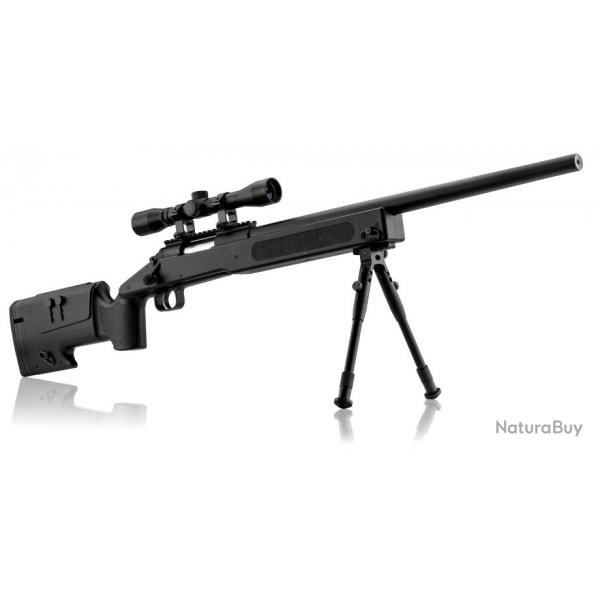 Pack sniper Airsoft  M40 A3 ressort 1. 9j + bi-pied + lunette 4x32