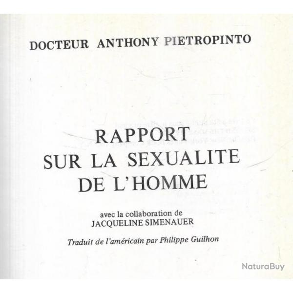 rapport sur la sexualit de l'homme docteur anthony pietropinto