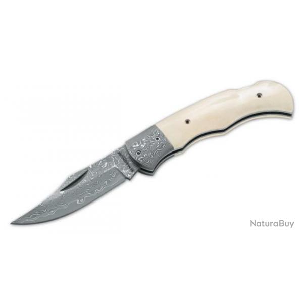 couteau pliant Boker Magnum damascus Bone