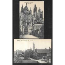 senlis oise cartes postales anciennes lot de 2 cpa , chateau , cathédrale