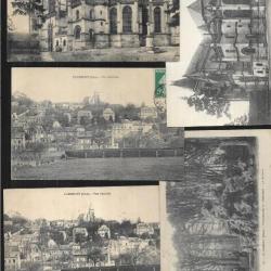 clermont  oise cartes postales anciennes lot de 17 cpa , église , hotel de ville , hospice,