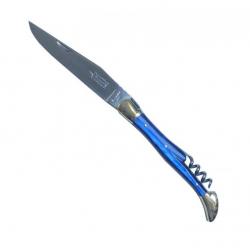 Couteau Laguiole tire-bouchon 12 cm bleu [Arbalète G. David]