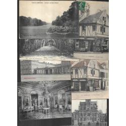 compiègne oise cartes postales anciennes lot de 34 cpa , chateau int et ext , hotel de ville , parc,
