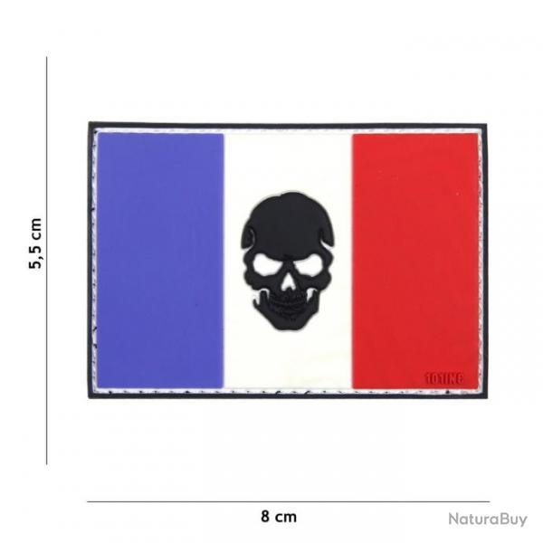 PATCH 3D PVC FLAG FRANCE + SKULL