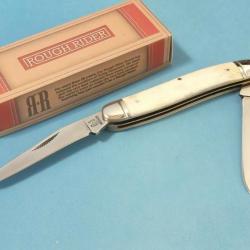 RR127 Couteau Rough Rider Muskrat White Bone 2 Lames Acier 440 Manche Os