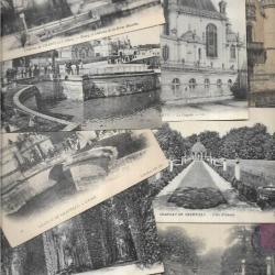 chateau de chantilly lot de 132 cartes postales anciennes  , intérieur extérieur , musée condé