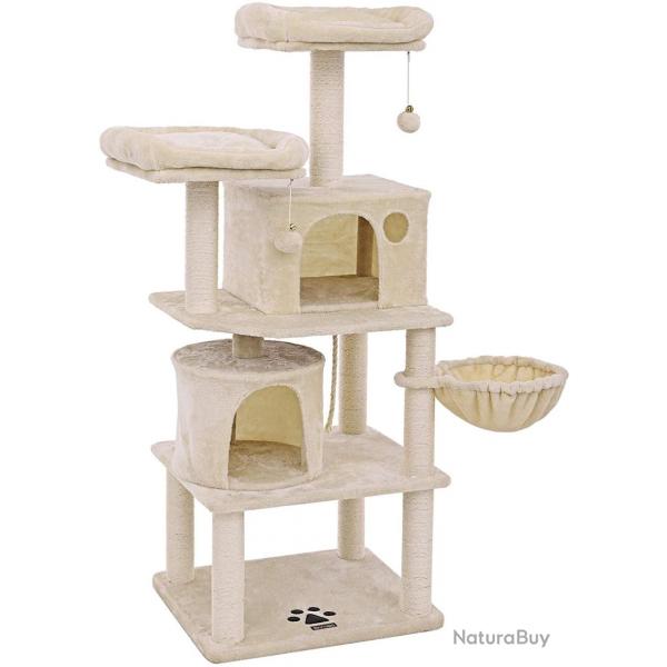 Arbre  chat colonne en sisal panier et 2 niches tour  chat pour chats 12_0000144