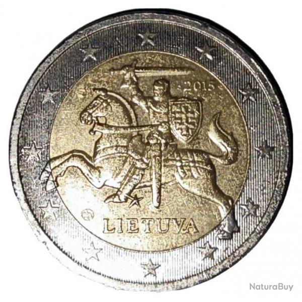 2 EUROS le chevalier VYTYS 2015 Le chevalier est entour par les douze toile de l'Union europenne