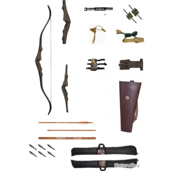 KIT DELUXE RTS - RECURVE BUCK TRAIL ANTELOPE 2019 - 60"/35# - DROITIER