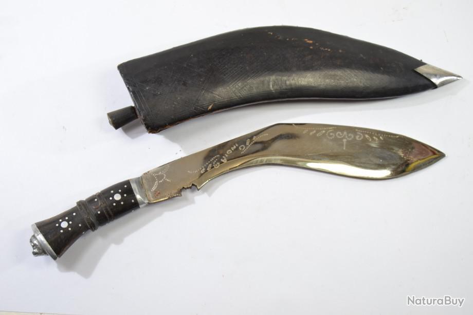 Couteau Indien Indou Kukri Gurkha Kukkri Machette Indienne Indes Armes Blanches Du Monde Et Ethnique 6991974