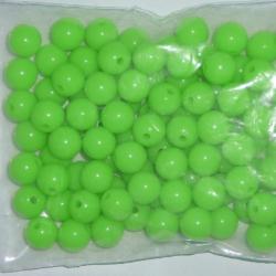 lot de 100  perles verte de 6 mm  pour montage ligne peche en mer