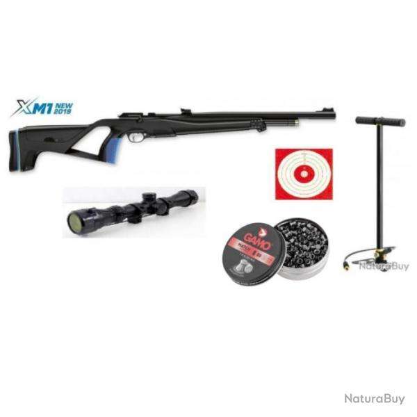 Pack Stoeger XM1 Surpressor Cal. 4.5mm + Lunette 3-9x40 Umarex + 500 Plombs + Pompe PCP + Cibles