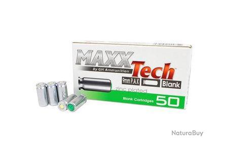 50 balles à blanc MAXXTech 9mm PAK (pistolet) - SD-Equipements