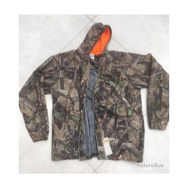 VESTE PLUIE CAMOUFLEE A CAPUCHE  - PROMO GRANDES TAILLES - SUPER PRODUIT QUALITATIF