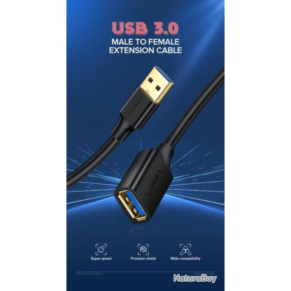 Ugreen Cble d'Extension Rallonge 1 Mtre USB 3.0 NEUF