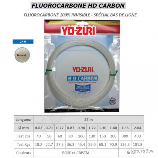 FLUOROCARBONE HD CARBON YO-ZURI Naturel 27.3/60