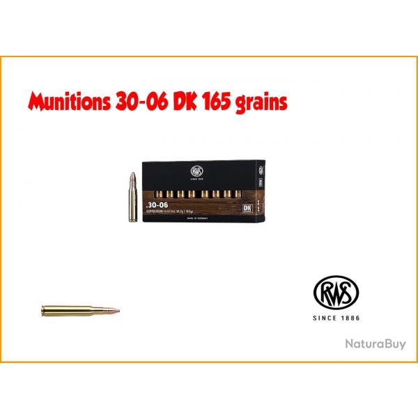 Munitions RWS calibre 30-06 DK 165gr - 10.7g x20