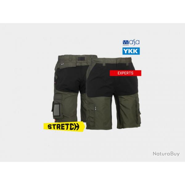 Bermuda stretch 4 directions multi-poches HEROCK Hespar 38 Kaki / Noir