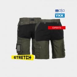 Bermuda stretch 4 directions multi-poches HEROCK Hespar 42 Kaki / Noir