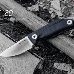Couteau Real Steel CVX-80 Black G10 Lame N690 Manche G10 Etui Kydex RS3561
