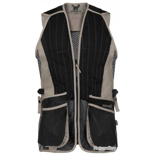 Gilet de tir ball-trap noir/beige EVO PERCUSSION-XXL