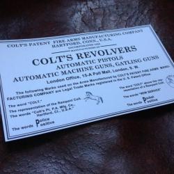 Sticker Colt COLT'S REVOLVERS Automatic Pistols Automatic Machine Guns, Gatling Guns - Blanc